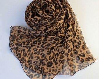小物 MASU 21AW FUR PRINT SILK SCARF- BROWN MASU FUR PRINT SILK SCARF - Brown