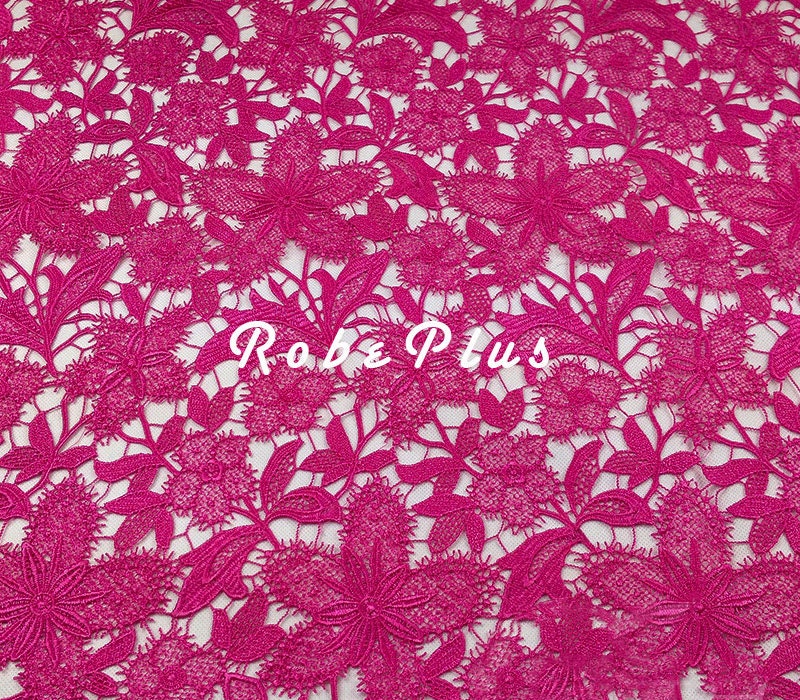 Pink floral lace fabric Fuchsia floral lace fabric Floral Etsy