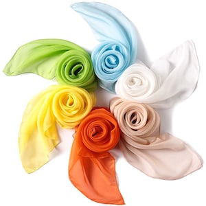 Solid Color Mulberry Silk Handkerchief- Red Silk Handkerchief -Green Silk Hankie-2020A