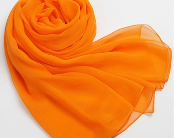 Orange Silk Scarf -Orange Scarf -AS 2015-18