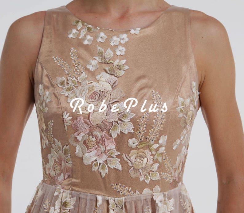 Rhinestone Lace Fabric Champagne Tulle Embroider Lace Floral