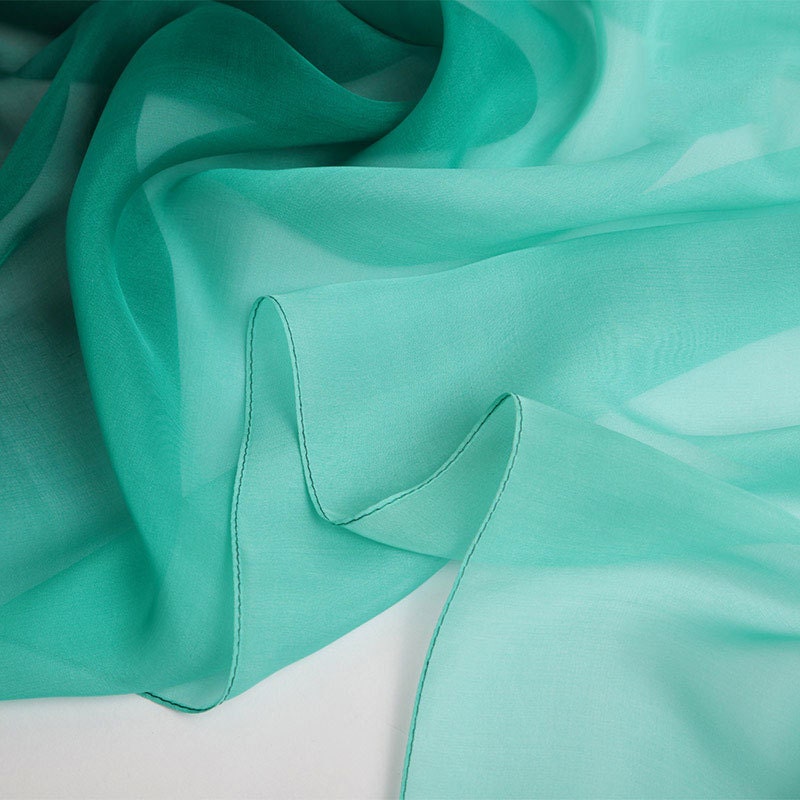 Green Silk Scarf Green Gradient Coloured Silk Chiffon Scarf - Etsy