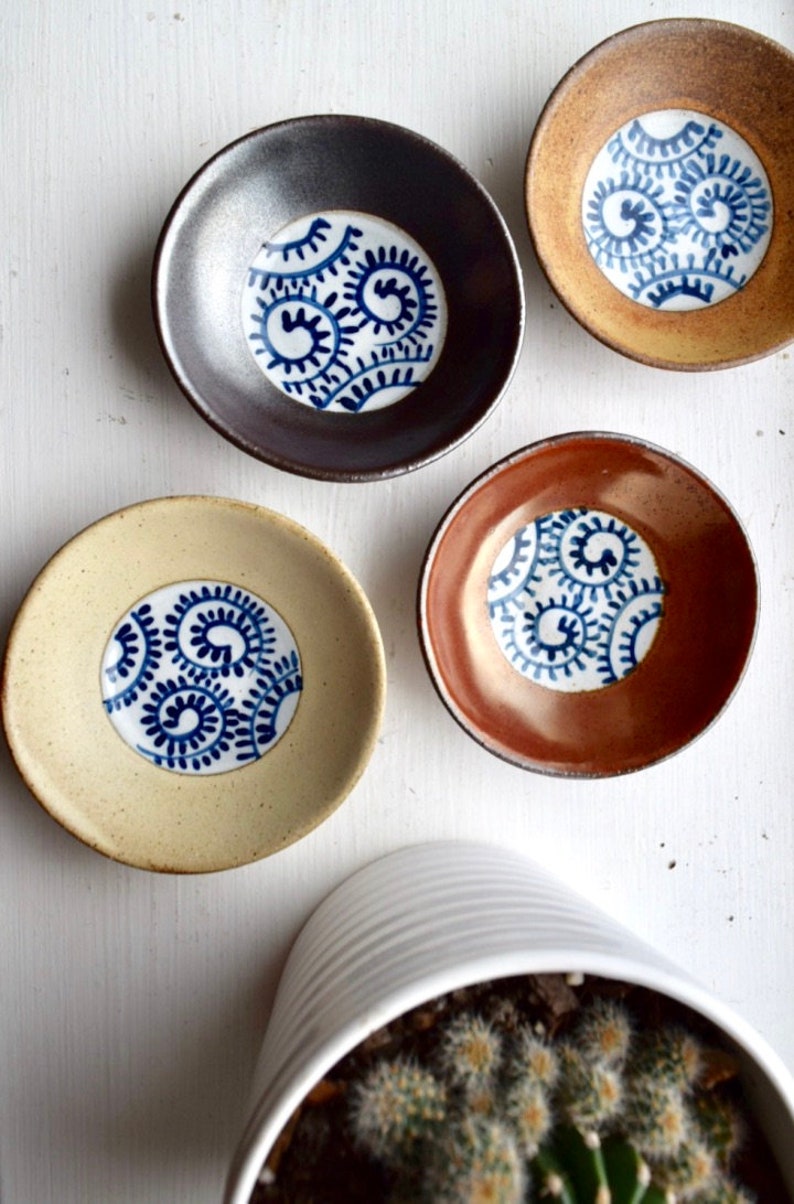 set of 4 Small Ceramic Dishes