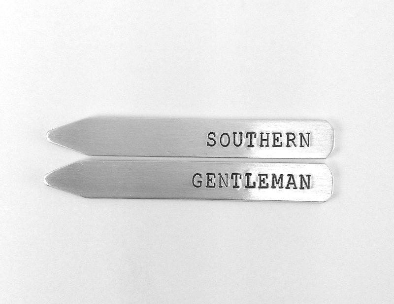 Personalized Aluminum Collar Stays Souther Gentleman Hand Etsy