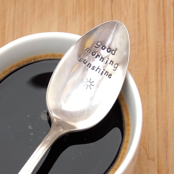 Handstamped Coffee Spoon, Personalized Coffee Spoon, Gift Under 20, Personalized Gift