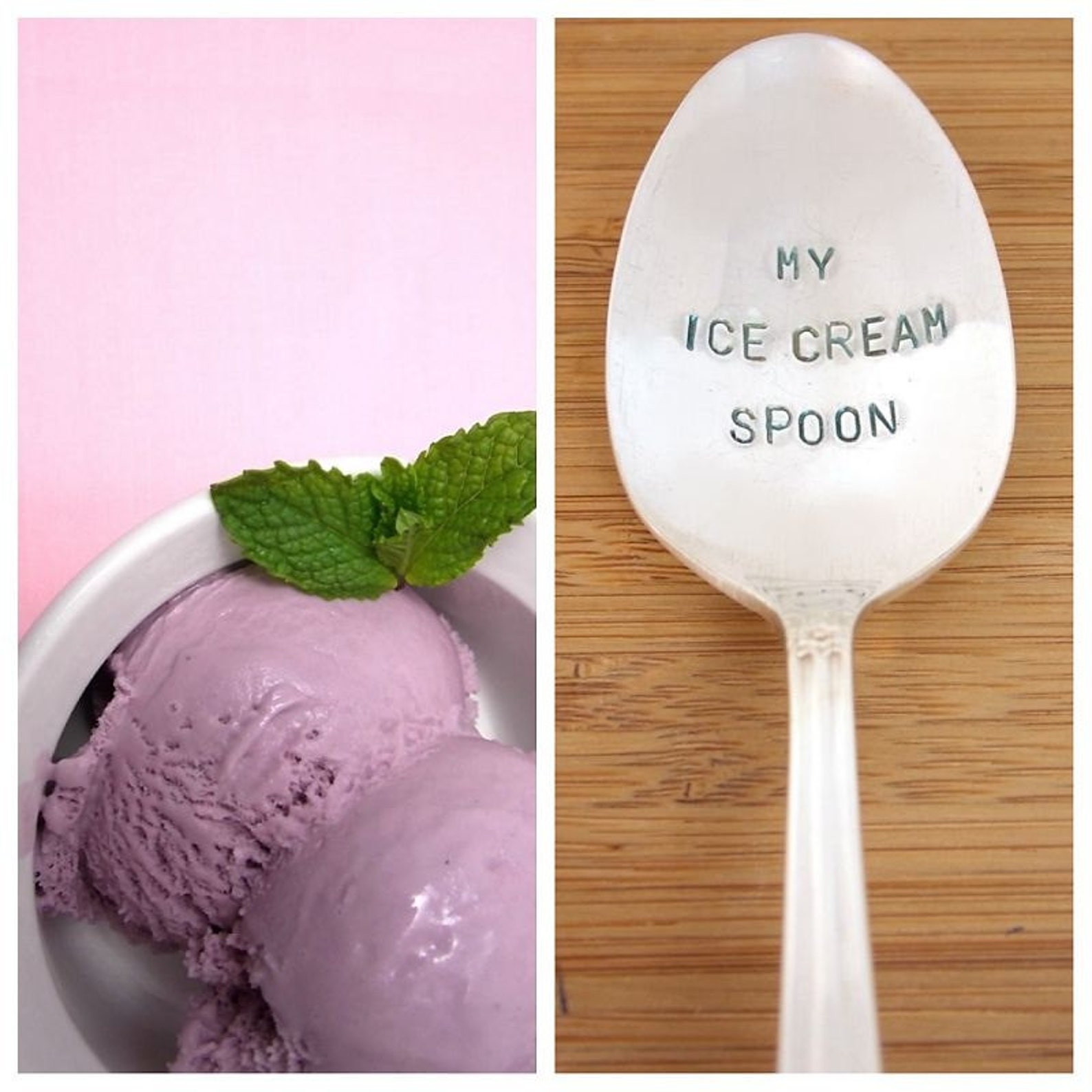 Stamped Ice Cream Spoon Gift Under 20 Personalized Gift My Etsy