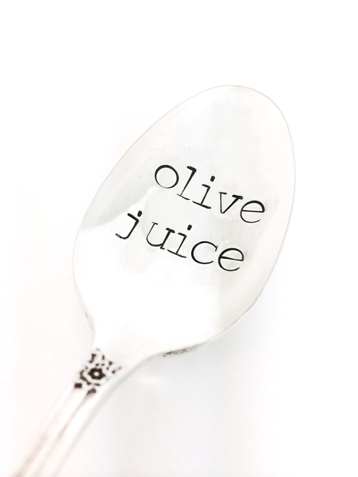 Olive Juice Spoon Hand Stamped Vintage Silverware Gift Etsy