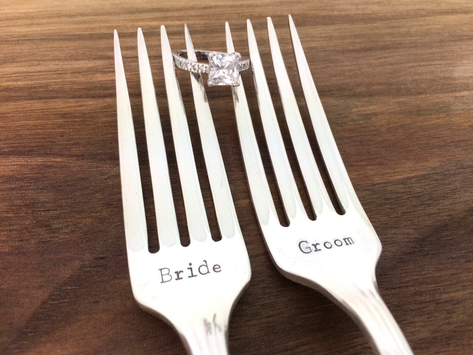 Wedding forks bride groom forks Hand Stamped Silverware Etsy