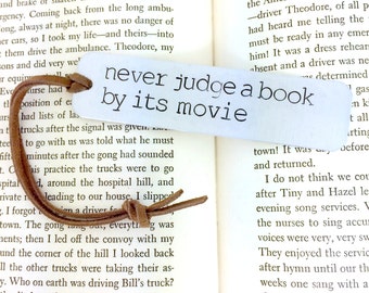 Metal Bookmark - Custom Book Mark, Book worm, Book lover, Never judge a book by its movie, books, birthday gift,