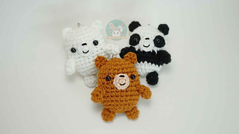 Three Bears Key Ring Amigurumi Crochet Doll
