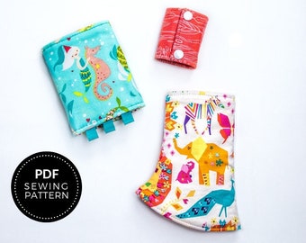 Suckpad PDF Sewing Pattern - Curved, Straight & Doll Size - Drool Pad / Strap Protector Tutorial