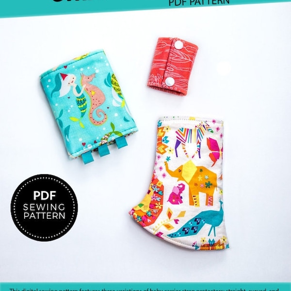 Suckpad PDF Sewing Pattern - Curved, Straight & Doll Size - Drool Pad / Strap Protector Tutorial