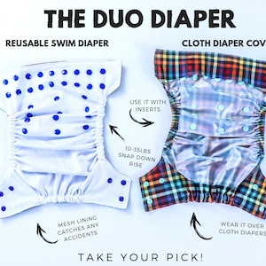 Cloth Diaper Sewing Pattern - 2 in 1 - The Dynamic Duo by Sew Toot - Reusable Cloth Diaper Cover + Swim Diaper Digital Sewing Patterns
