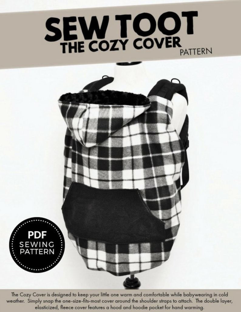 Baby Carrier Cover Pattern Cozy Cover by Sew Toot Baby Carrier Winter Cover Pattern Digital PDF Sewing Pattern image 1