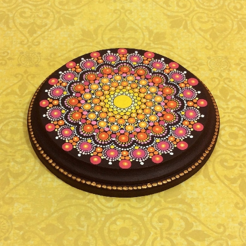 Mandala Wood Panel Large Round Etsy