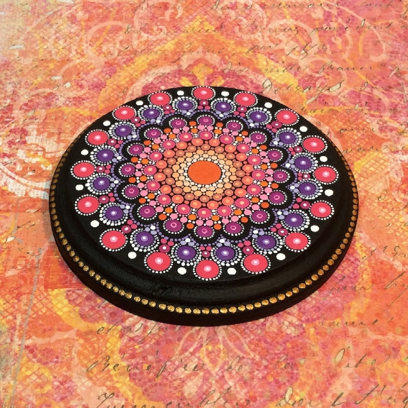 Mandala Wood Panel Large Round Etsy