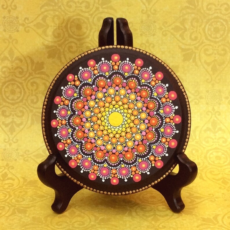 Mandala Wood Panel Large Round Etsy