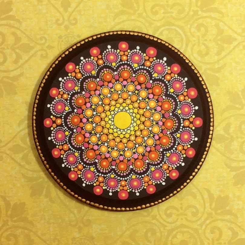 Mandala Wood Panel Large Round Etsy