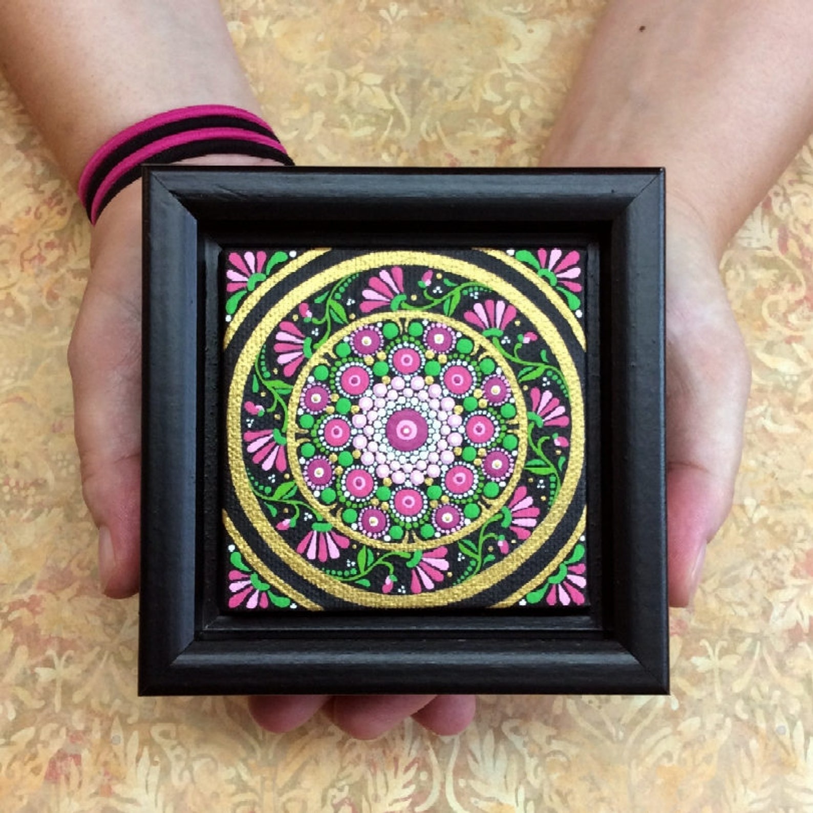 Mandala Framed Painting on Canvas Etsy
