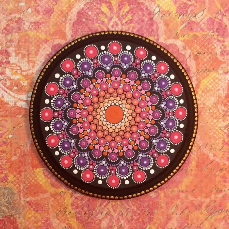 Mandala Wood Panel Large Round Etsy