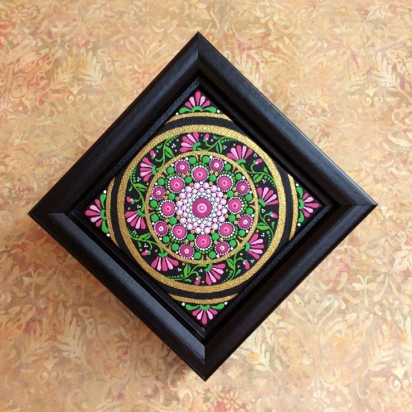 Mandala Framed Painting on Canvas Etsy