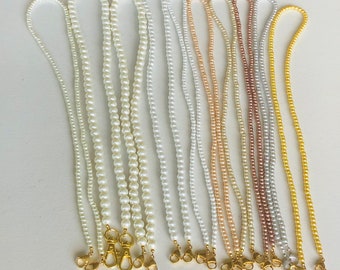 Pearl Mask Chain - 4, 6 or 8mm Glass Pearl Beads - Face Mask Chain - Jewelry