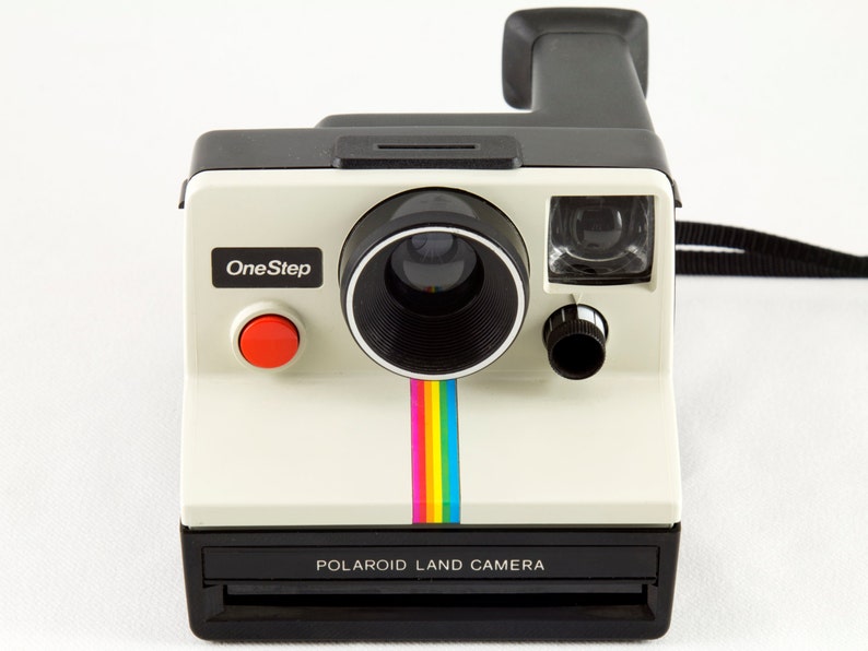 Vintage Polaroid OneStep SX-70 White Rainbow Stripe Instant Camera with Case and 1 Pack New Polaroid SX-70 Color Film Tested & Working image 3