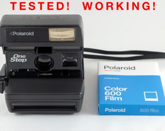 Vintage Original Polaroid OneStep 600 Instant Film Camera and One Pack New Polaroid 600 Color Film - Tested & Working