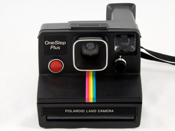 Vintage Polaroid Onestep Plus SX-70 Black Rainbow Stripe Instant