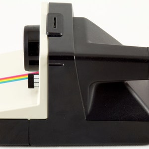 Vintage Polaroid OneStep SX-70 White Rainbow Stripe Instant Film Camera Tested & Working image 2