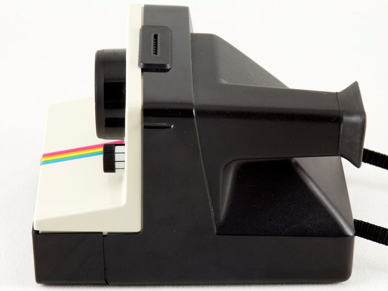 Vintage Polaroid OneStep SX-70 White Rainbow Stripe Instant Film Camera Tested & Working image 2