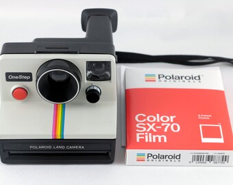 冬ギフト  Vintage Polaroid Onestep SX-70 White Rainbow Stripe Instant フィルムカメラ