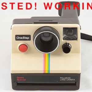 Vintage Polaroid Onestep SX-70 White Rainbow Stripe Instant Film