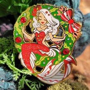 Christmas Mermaid Hard Enamel Pin