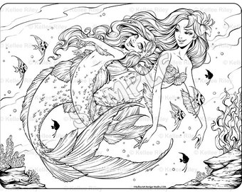 Underwater Playtime Adult Coloring Page