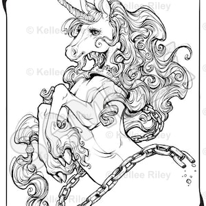 Unicorn Adult Coloring Pages image 1