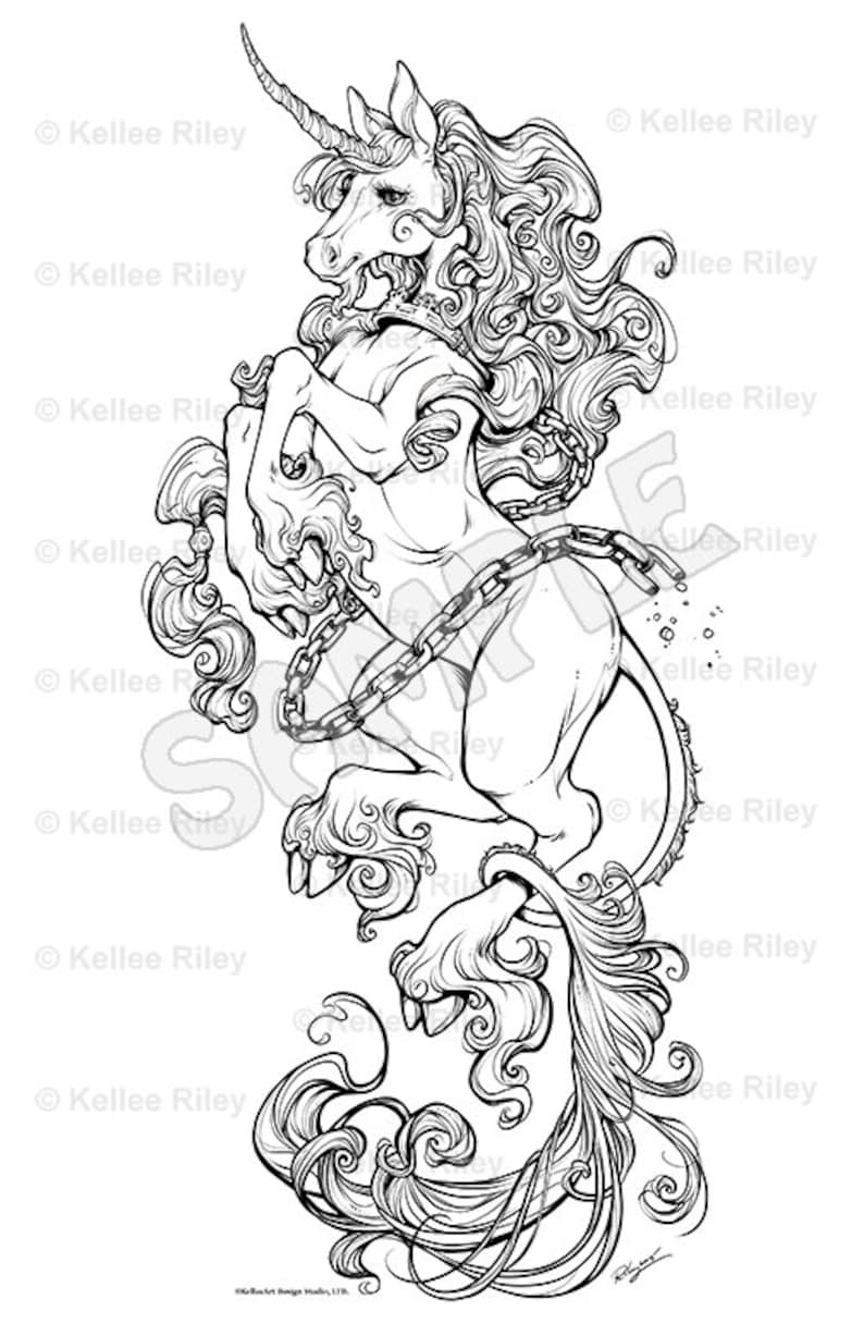 Unicorn Adult Coloring Pages image 2