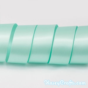 Ocean Blue Ribbon, Double Faced Satin Ribbon, Widths Available: 1 1/2&quot;, 1&quot;, 6/8&quot;, 5/8&quot;, 3/8&quot;, 1/4&quot;