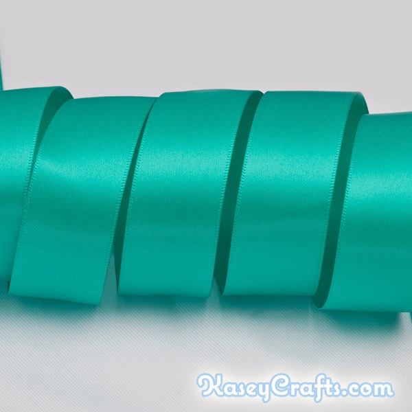 Emerald Green Ribbon, Double Faced Satin Ribbon, Widths Available: 1 1/2,  1, 6/8, 5/8, 3/8, 1/4, 1/8 