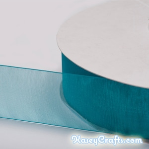 Vivid Blue Organza Ribbon, Organza Sheer Ribbon, Widths Available: 1 1/2&quot;, 1&quot;, 6/8&quot;, 5/8&quot;, 3/8&quot;, 1/4&quot;, 1/8&quot;