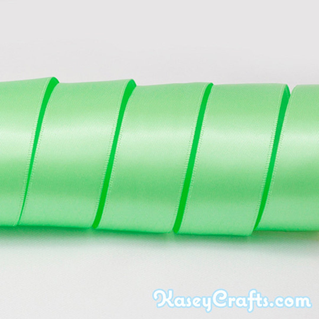 Mint Green Ribbon, Double Faced Satin Ribbon, Widths Available 1 1/2, 1, 6/8, 5/8, 3/8, 1/4, 1/