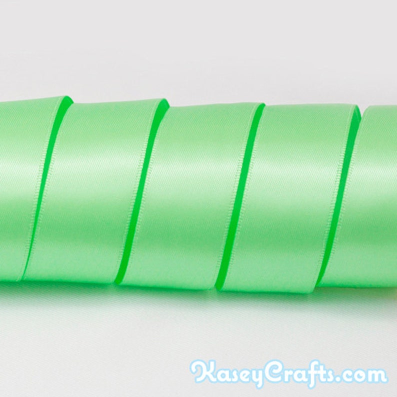 Mint Green Ribbon, Double Faced Satin Ribbon, Widths Available 1 1/2