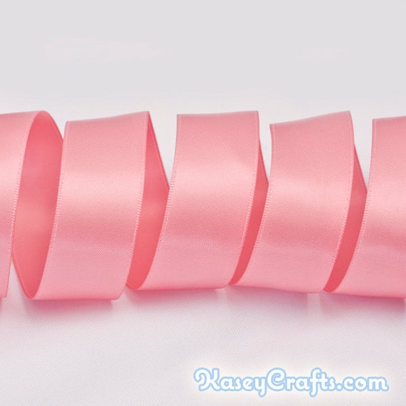Dusty Rose Pink Ribbon, Double Faced Satin Ribbon, Widths Available: 1  1/2, 1, 6/8, 5/8, 3/8, 1/4, 1/8