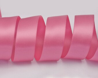 Pink Ribbon Double Faced Satin Ribbon Widths Available: 1 | Etsy