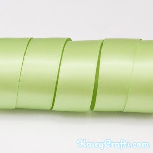 Lime Juice Green Ribbon, Double Faced Satin Ribbon, Widths Available: 1 1/2&quot;, 1&quot;, 6/8&quot;, 5/8&quot;, 3/8&quot;, 1/4&quot;, 1/8&quot;