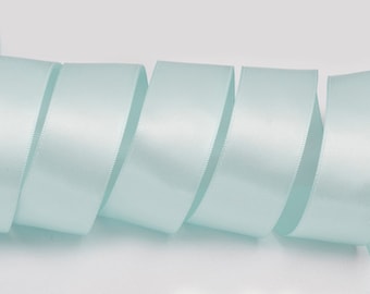 Light Blue Ribbon, Double Faced Satin Ribbon, Widths Available: 1 1/2", 1", 6/8", 5/8", 3/8", 1/4", 1/8"