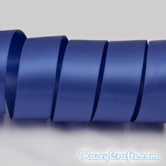 Royal Blue Ribbon, Double Faced Satin Ribbon, Widths Available: 1 1/2, 1,  6/8, 5/8, 3/8, 1/4, 1/8 