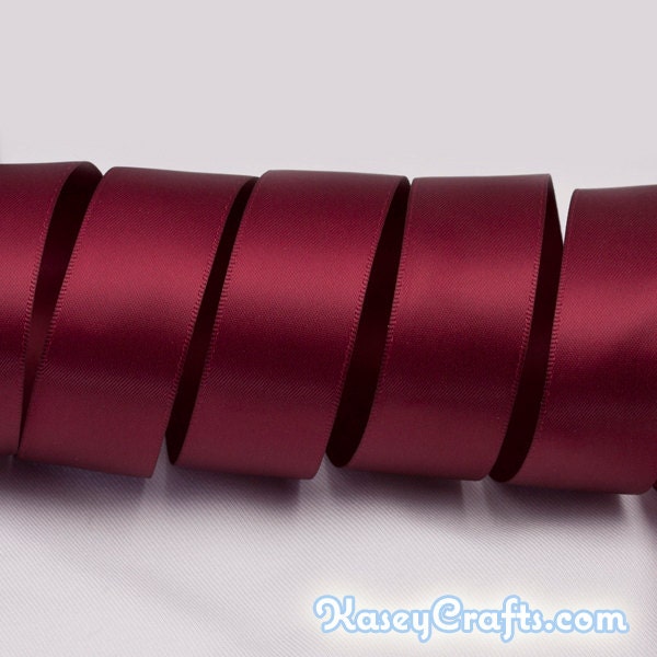 Satin Wine Color Ribbon 1-1/2 inch x 50 Yards Double Face for Gift