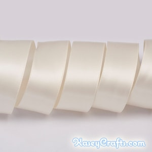 Antique White Ribbon, Double Faced Satin Ribbon, Widths Available: 1 1/2, 1, 6/8, 5/8, 3/8, 1/4, 1/8 image 1