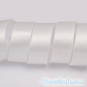 Off White Ribbon, Double Faced Satin Ribbon, Widths Available: 1 1/2&quot;, 1&quot;, 6/8&quot;, 5/8&quot;, 3/8&quot;, 1/4&quot;, 1/8&quot;